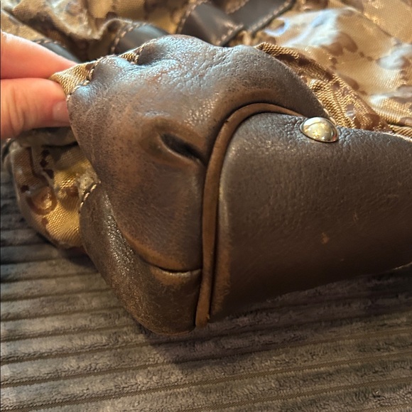 Gucci Crystal Tan & Dark Brown Monogram Hobo Shoulder Bag - Picture 4 of 16